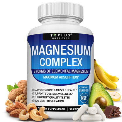 Unlock Restful Sleep with Toplux Magnesium Complex - 8 Essential Magnesium Forms for Optimal Health